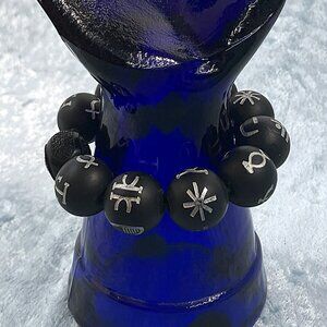 Rocklove Black Panther Wakanda Forever Beaded Bracelet ~ Glow in the Dark